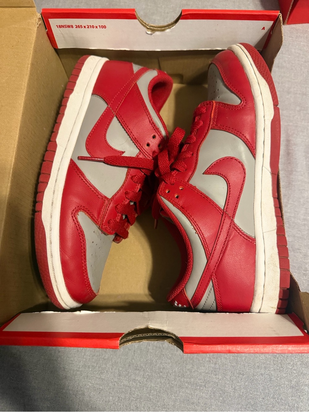 Nike Kids Red and Gray Low Top Sneakers